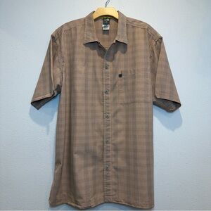 The North Face A5 Series Short Sleeve Button-Down in Brown& Orange Plaid size XL